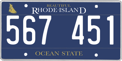 RI license plate 567451