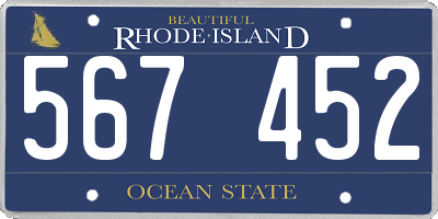RI license plate 567452