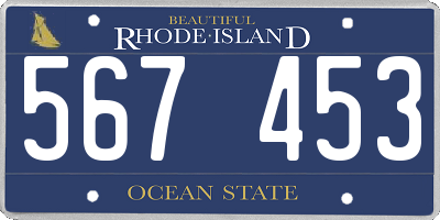 RI license plate 567453