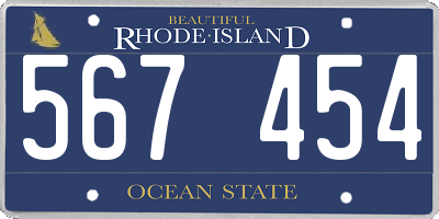 RI license plate 567454