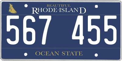 RI license plate 567455