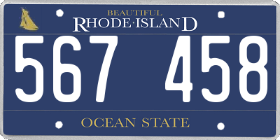 RI license plate 567458