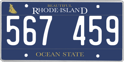 RI license plate 567459