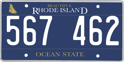 RI license plate 567462