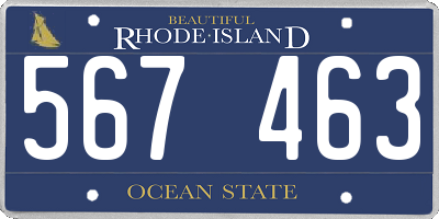 RI license plate 567463