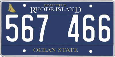 RI license plate 567466