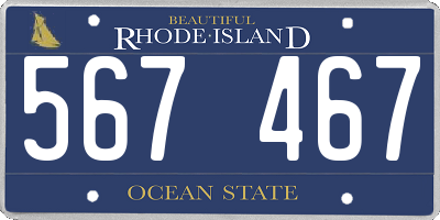 RI license plate 567467