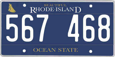 RI license plate 567468