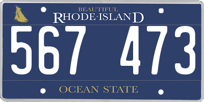 RI license plate 567473