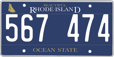 RI license plate 567474