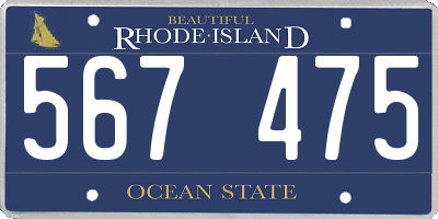 RI license plate 567475