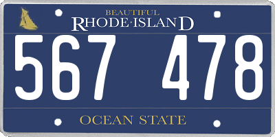RI license plate 567478