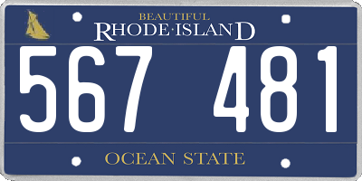 RI license plate 567481