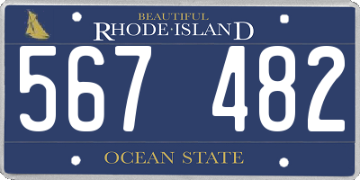 RI license plate 567482