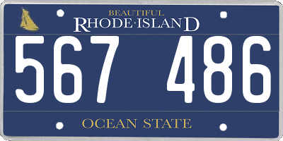 RI license plate 567486