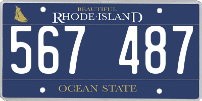 RI license plate 567487