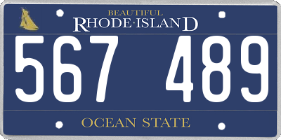 RI license plate 567489