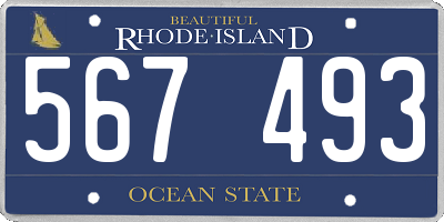RI license plate 567493