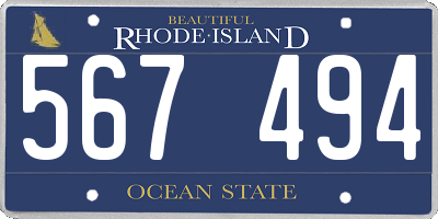 RI license plate 567494