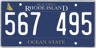 RI license plate 567495