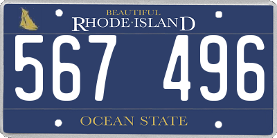 RI license plate 567496