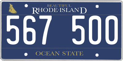 RI license plate 567500