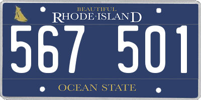 RI license plate 567501