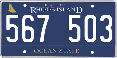 RI license plate 567503