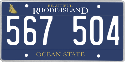 RI license plate 567504