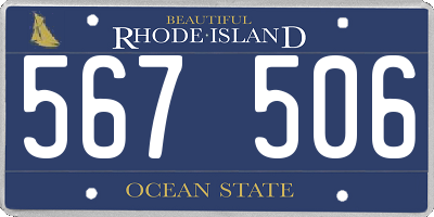 RI license plate 567506