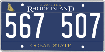 RI license plate 567507