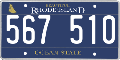 RI license plate 567510