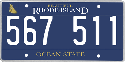 RI license plate 567511