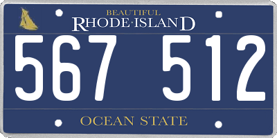 RI license plate 567512