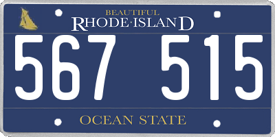 RI license plate 567515