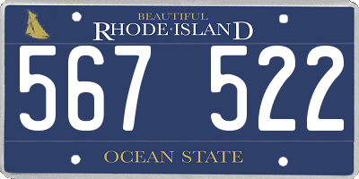 RI license plate 567522
