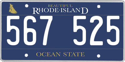 RI license plate 567525