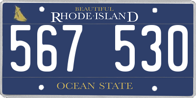 RI license plate 567530