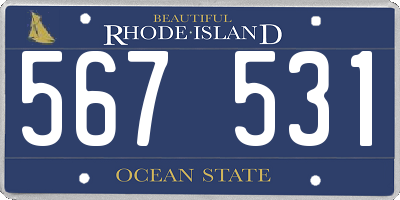 RI license plate 567531