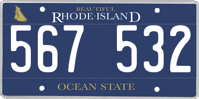 RI license plate 567532