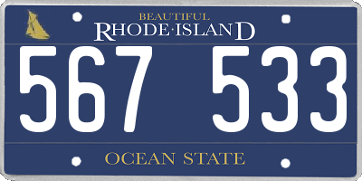 RI license plate 567533