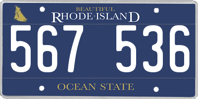 RI license plate 567536