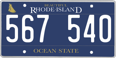RI license plate 567540