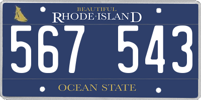 RI license plate 567543