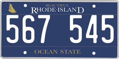 RI license plate 567545