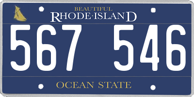 RI license plate 567546