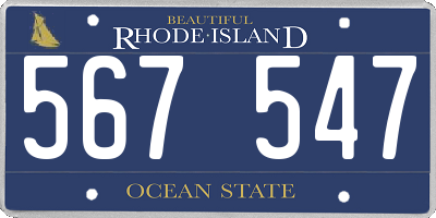 RI license plate 567547