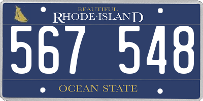 RI license plate 567548
