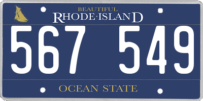 RI license plate 567549