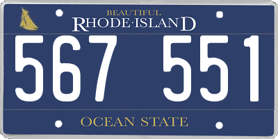RI license plate 567551